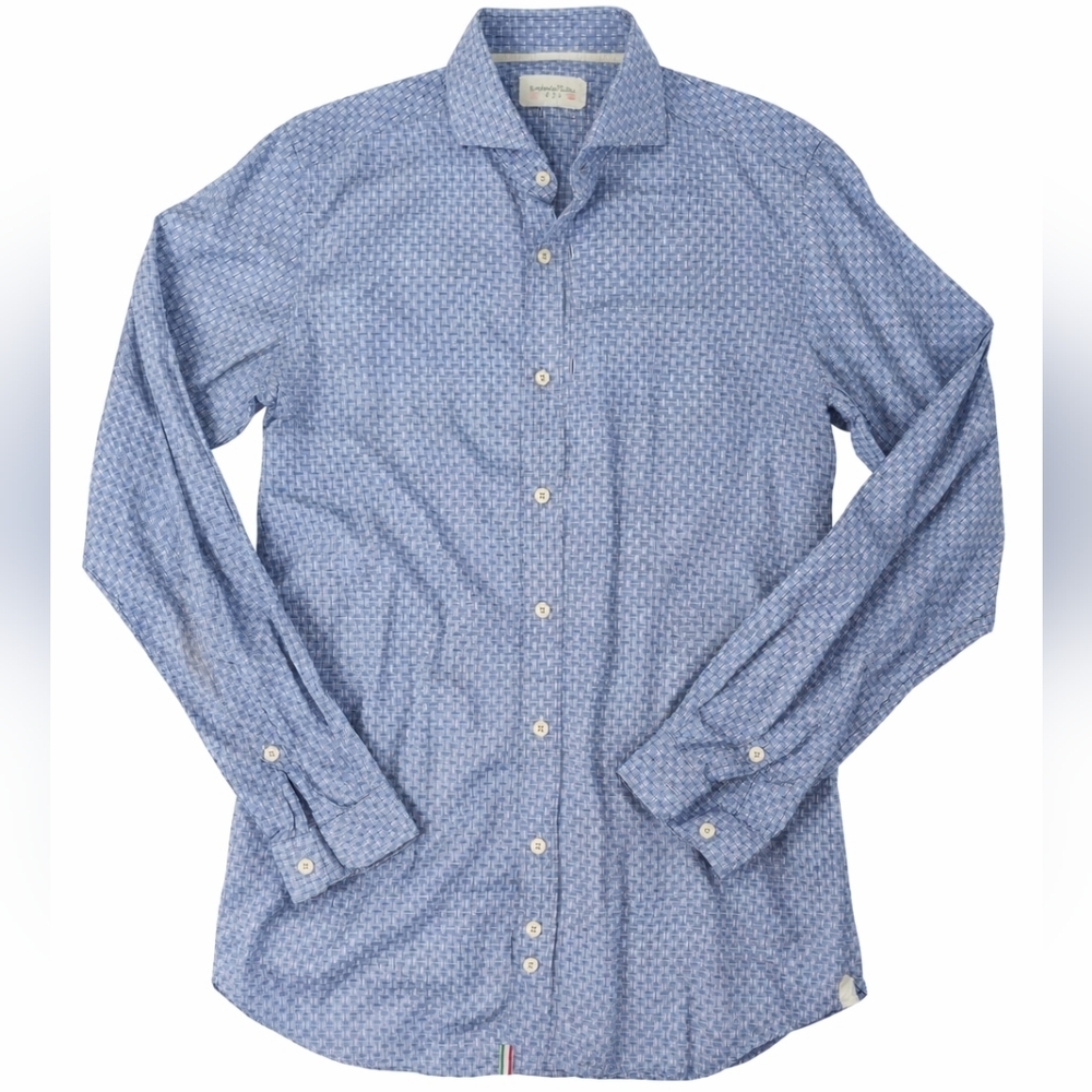 Tintoria Mattei 954 Slim Luxury Long Sleeve Button Down Italien made sz 41